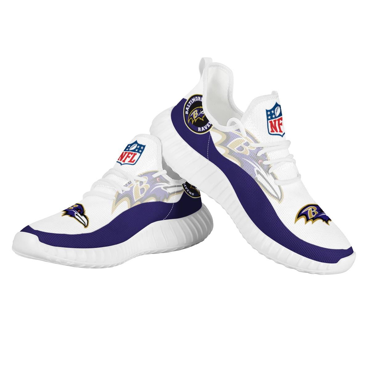 Men's Baltimore Ravens Mesh Knit Sneakers/Shoes 010